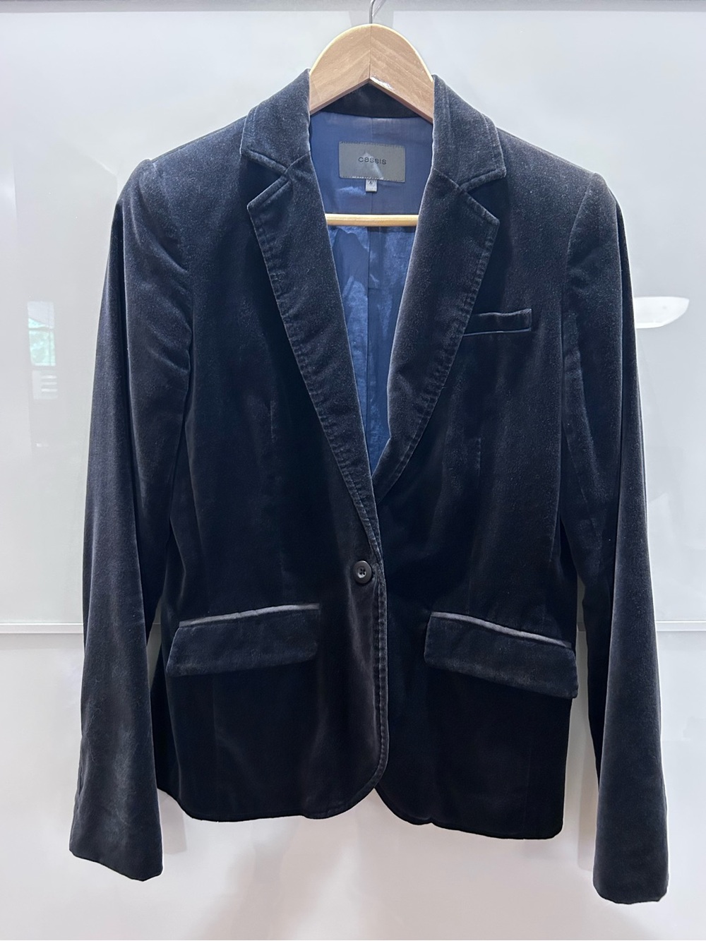 Cassis Navy Velvet Blazer Jacket